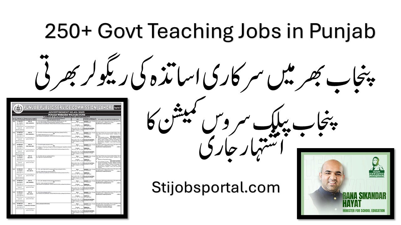 PPSC ESE Teaching Jobs 2025 in Punjab